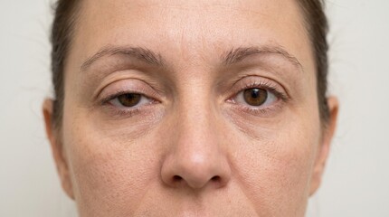 Fototapeta premium Ptosis and Drooping Eyelid — Clean Ophthalmology Medical Background with Copy Space