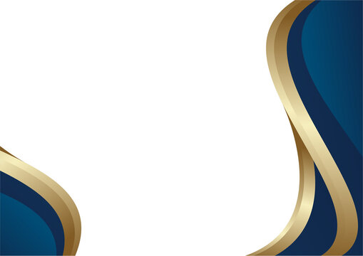 modern navy blue gold curve Invitation Background Design with white space