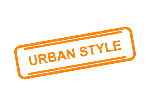 Orange urban style stamp with bold text illustration