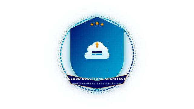 Cloud Solutions Architect Certification Professional Digital Badge Concept and Skill Emblem