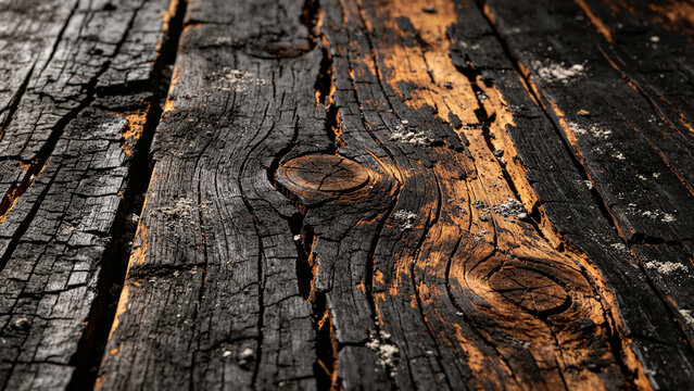 Weathered Old Wood Texture Background with Rough Natural Bark, Brown Grain, Rustic Surface, Abstract Pattern and Detailed Timber Closeup for Nature and Vintage Designs