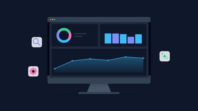 Data analytics dashboard showing business growth and performance metrics