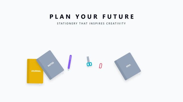 Stationery items for planning your future and organizing creative ideas