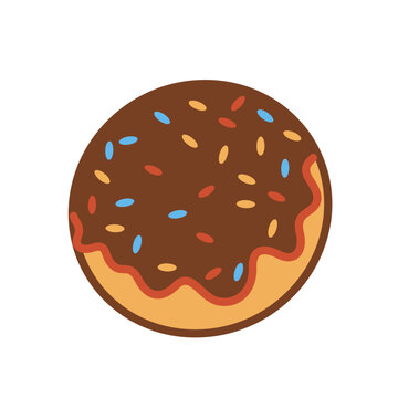 Chocolate Glazed Donut Vector