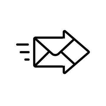 Email send arrow outline icon vecto