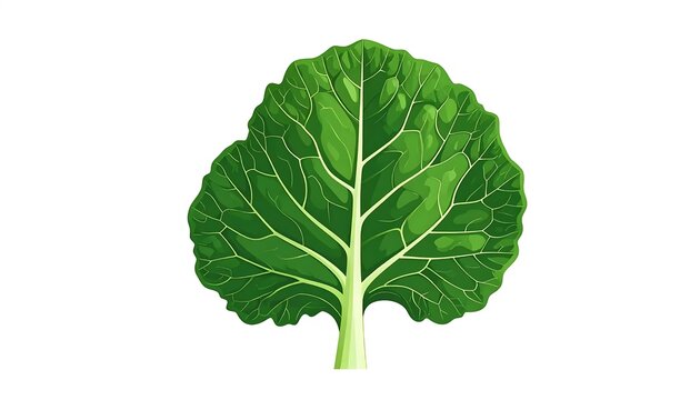 Single green leaf on white background isolated.