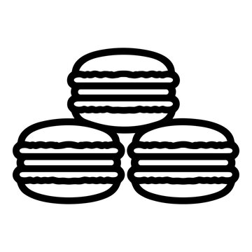 Three stacked macarons line icon a sweet dessert symbol