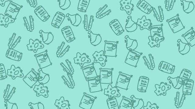 Repeated hand sanitizer bottles bacteria cell graphics for medical laboratory background patterns, suitable for science or healthcarerelated designs.