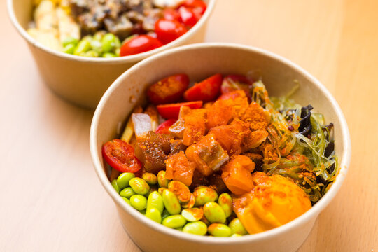 Colorful healthy meal bowl in Taipei