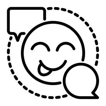 Happy icon, line icon style