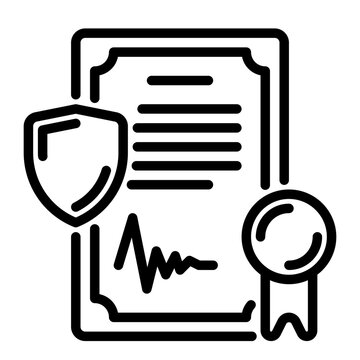 Certification icon, line icon style