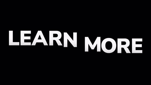 Learn More Animated Call to Action Text with Transparent Background