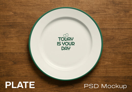 Decorative Plate Mockup With Motivational Text PSD