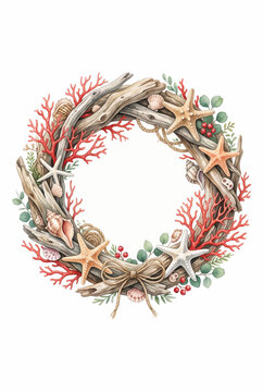  Starfish & Driftwood Beach Wreath.svg