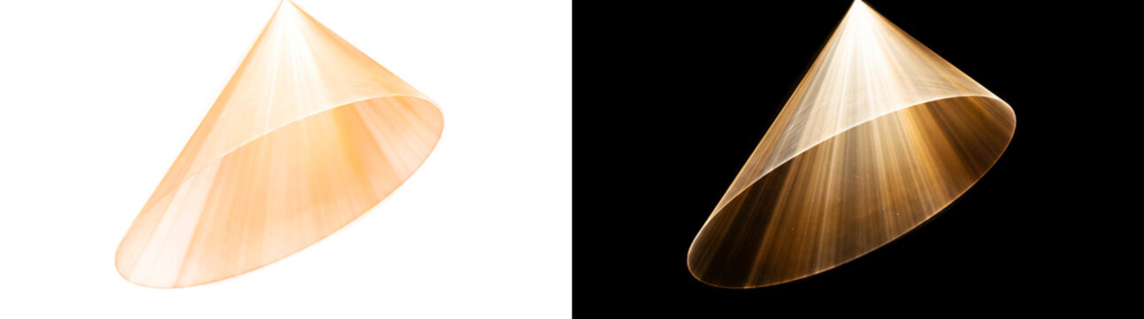 Wide Angle Spotlight Cone with Sharp Elliptical Slice Effect Glowing Transparent Overlay Design Element