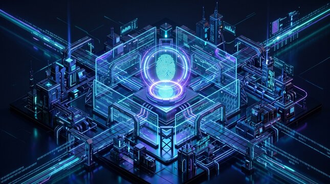 Isometric 3D Biometric Fingerprint Firewall for Digital Data Protection
