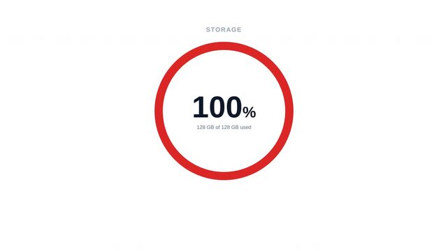 Memory storage full icon need more space in white background 