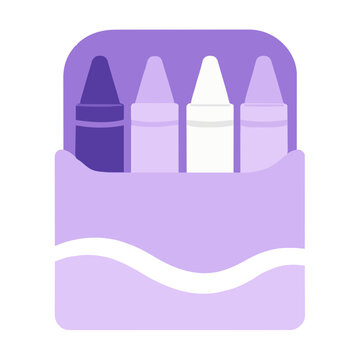 Cute Crayon Box Chunky Flat Clipart