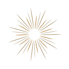Obraz premium Vintage Gold Sunburst Radiant Starburst on Black Background