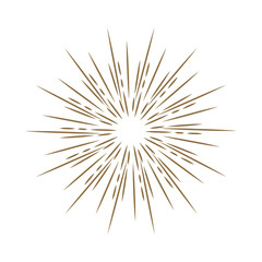Fototapeta premium Vintage Gold Sunburst Radiant Starburst on Black Background