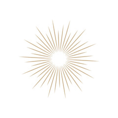 Fototapeta premium Vintage Gold Sunburst Radiant Starburst on Black Background