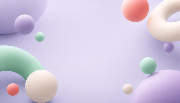 Abstract 3D Sphere Floating Soft Pastel Render Modern Banner Background