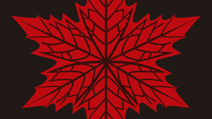 Fototapeta premium Bold red maple leaf pattern graphic background with seamless background botanical illustration abstract wallpaper decoration ornament forestry geometry backdrops tileable creative