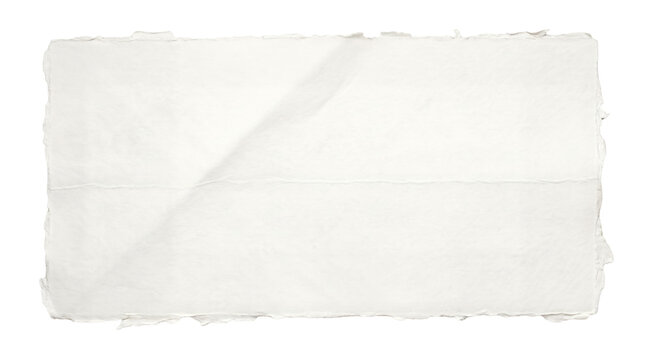 Vintage torn paper strip, white textured ripped sheet with rough edges, blank stationery element for design mockups isolated on Transparent Background
