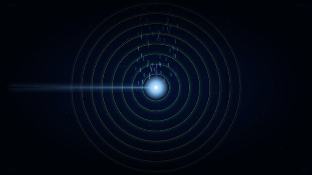 Pulsar Echo Field Glowing Rings Radiating From Star In Dark Space