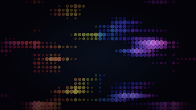 Reaction Diffusion Flow Of Glowing Dots In Color Gradient On Black