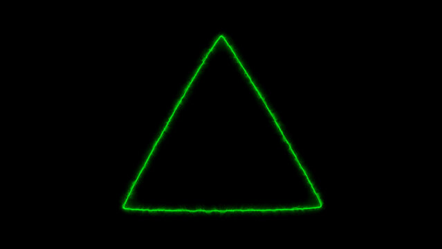 Green triangle energy border on black background, subtle motion abstract shape.