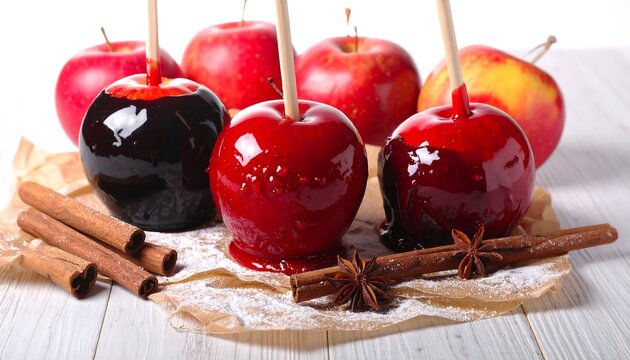 Gourmet Chocolate Covered Apples Decorated For Halloween