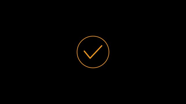 success checklist icon symbol footage animated video on black background with alpha channel, Animated of looping tick icon simple animated video, 4k animated video.