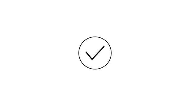 success checklist icon symbol footage animated video on white background with alpha channel, Animated of looping tick icon simple animated video, 4k animated video.