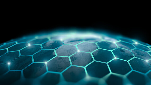 abstract green background with globe