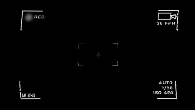 Camera viewfinder set vector.Recorder cam display, viewfinder ui for camera. Video camera focusing screen on grey and transparent background
