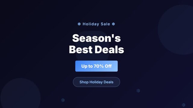 Seasonal Holiday Sale Banner With Deals And Snowflake Dark Theme