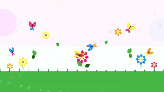 Animated video of a bee and a butterfly flying.
