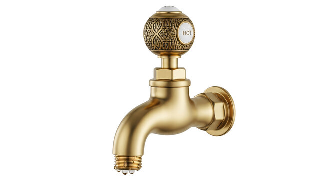 golden faucet handle spout hot