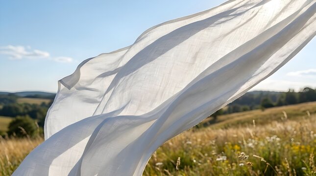 Waving White Cloth Outdoor