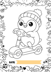Fototapeta premium Cute robot mascot character holding pencil ready for creative work or education design