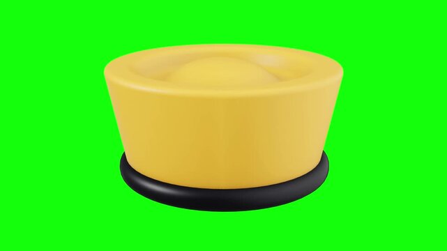 pudding 3D animated on green screen background