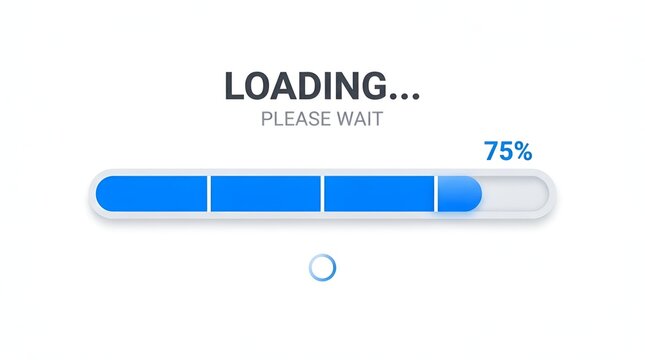 Close-up of a digital loading progress bar on a screen