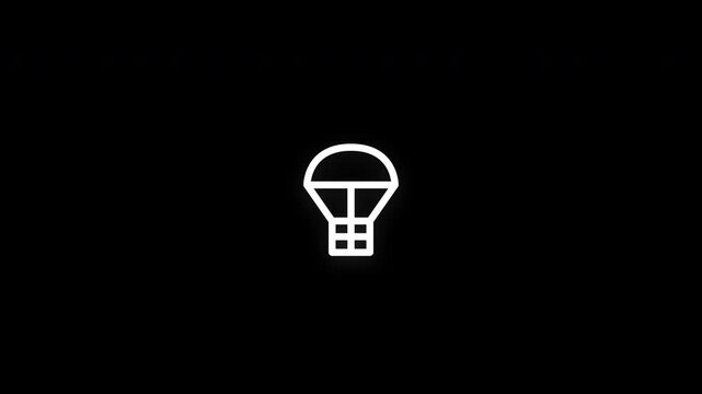 Premium humanitarian air drop line icon animation with smooth reveal and seamless loop. Ideal for emergency aid, disaster relief, and humanitarian support projects. 