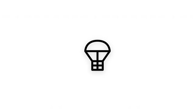 Premium humanitarian air drop line icon animation with smooth reveal and seamless loop. Ideal for emergency aid, disaster relief, and humanitarian support projects. 