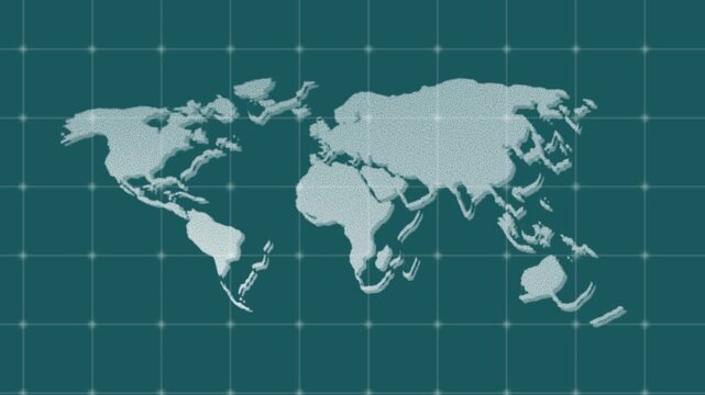 Graphical world map with big squares, business and trading concept. 3d illustration