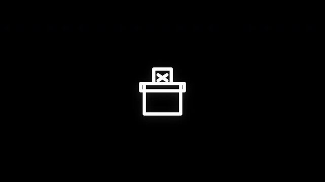 Premium veto voting line icon animation with smooth reveal and seamless loop. Ideal for governance, decision making, policy, and international affairs projects.