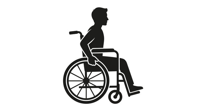 Wheelchair user silhouette icon representing accessibility and disability support services.