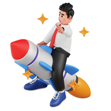 Startup Launch 3D Illustration