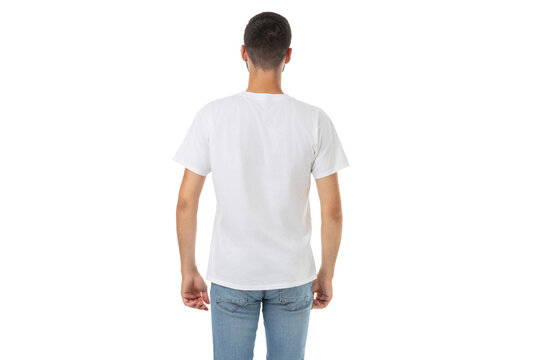 Man in a t-shirt with his back to the viewer, PNG